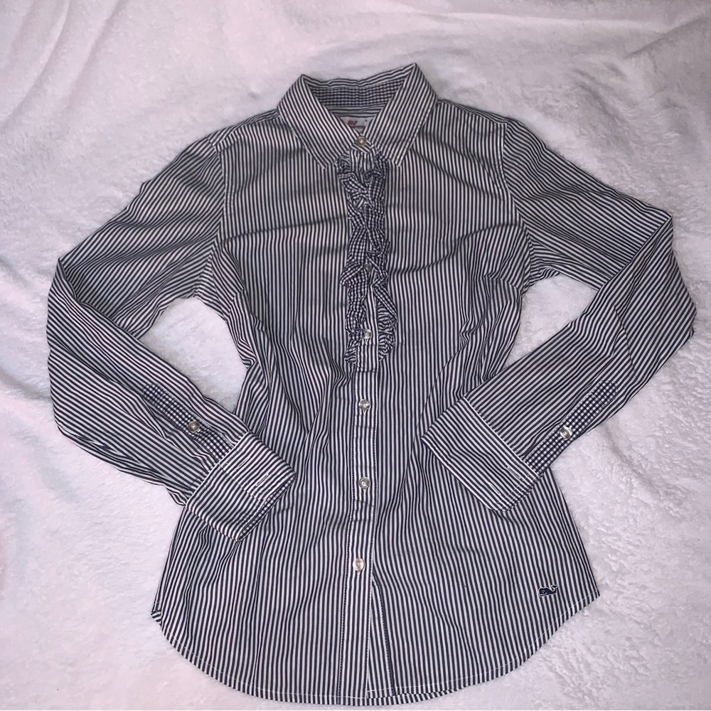 Vineyard Vines ruffled Button-down top S